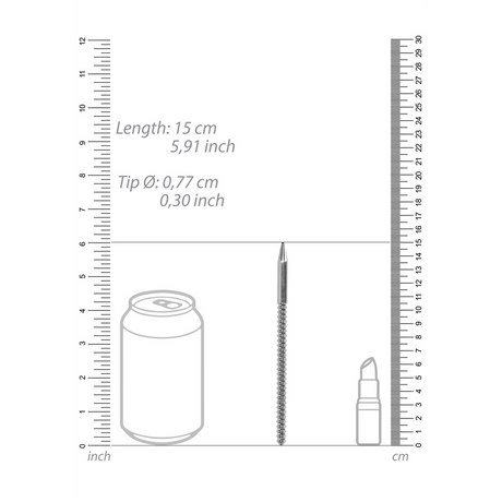 Dilator Edelstahl gerippt Silber 15 x Ø 0,8 cm