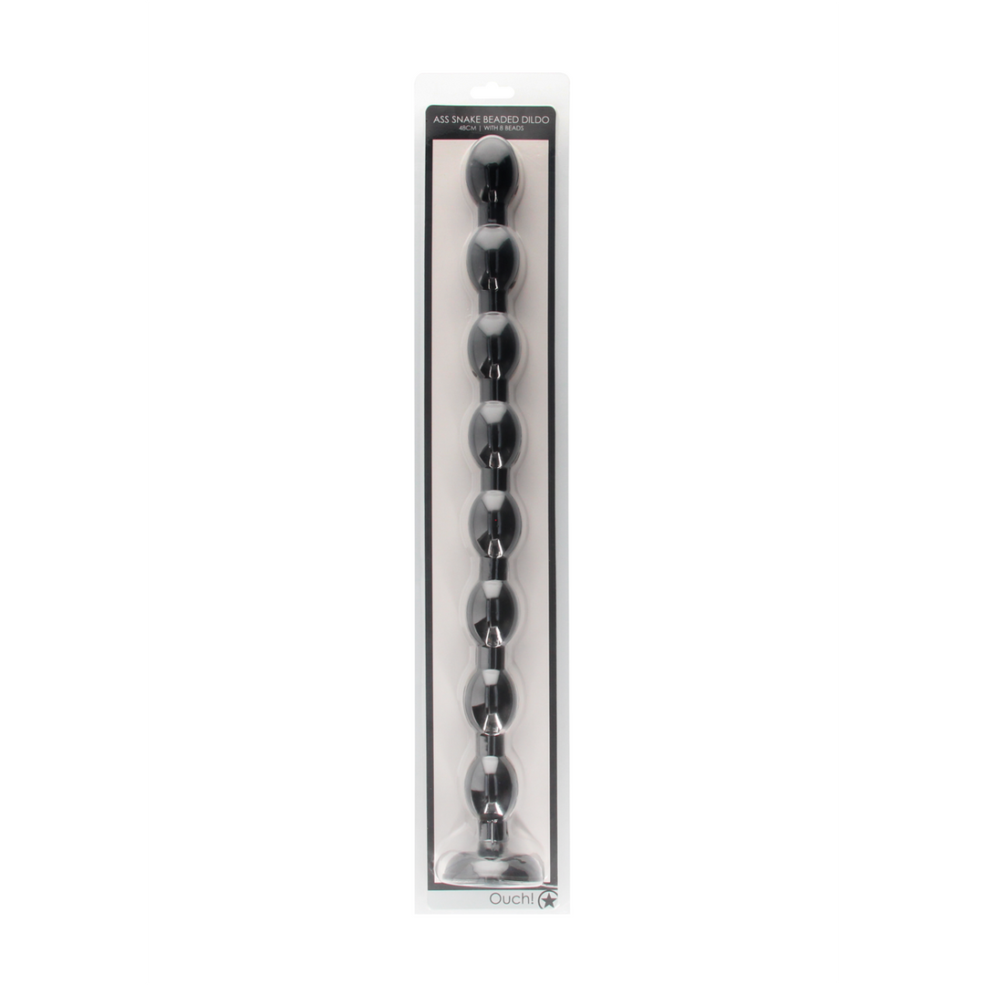 Dildo Ass Snake mit Perlen Schwarz 47 x Ø 3,7 cm
