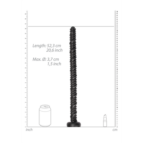 Dildo Ass Snake texturiert Schwarz 51 x Ø 5 cm