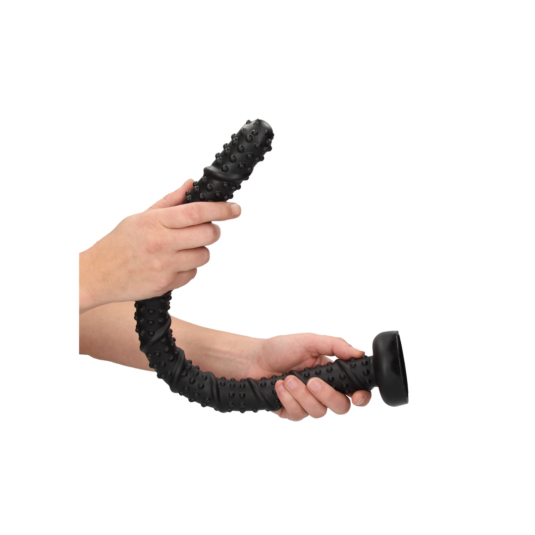 Dildo Ass Snake texturiert Schwarz 51 x Ø 5 cm
