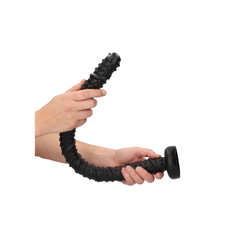 Dildo Ass Snake texturiert Schwarz 51 x Ø 5 cm
