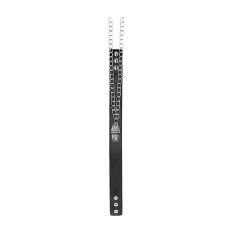Halsband Kunstleder mit Handschellen Schwarz 70 cm