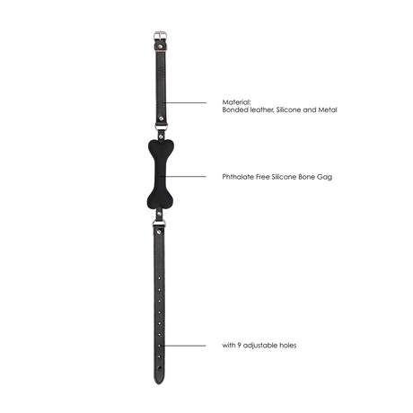 Knochenknebel Silikon Schwarz 12,2 x Ø 2 cm