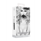 Ballknebel atmungsaktiv mit Nippelklemmen Schwarz 6,5 cm
