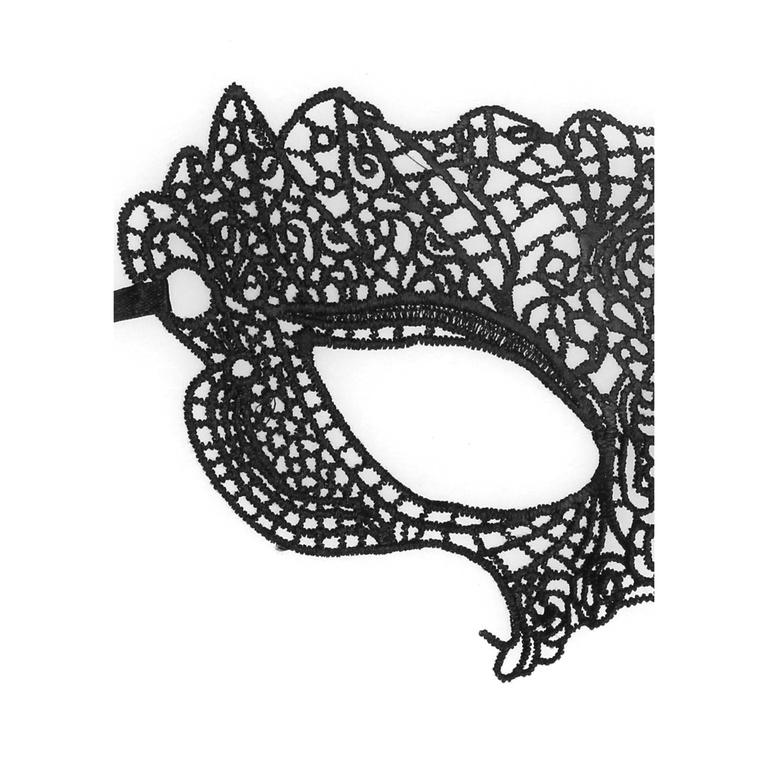 Spitzenmaske Prinzessin Schwarz 23,5 cm