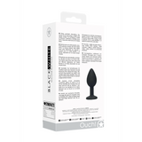 Analplug Silikon mit abnehmbarem Schmuck Schwarz 7,3 x Ø 3,2 cm
