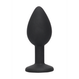 Analplug Silikon mit abnehmbarem Schmuck Schwarz 7,3 x Ø 3,2 cm