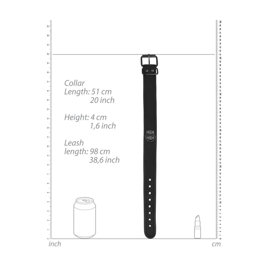 Halsband Neopren mit Leine Schwarz