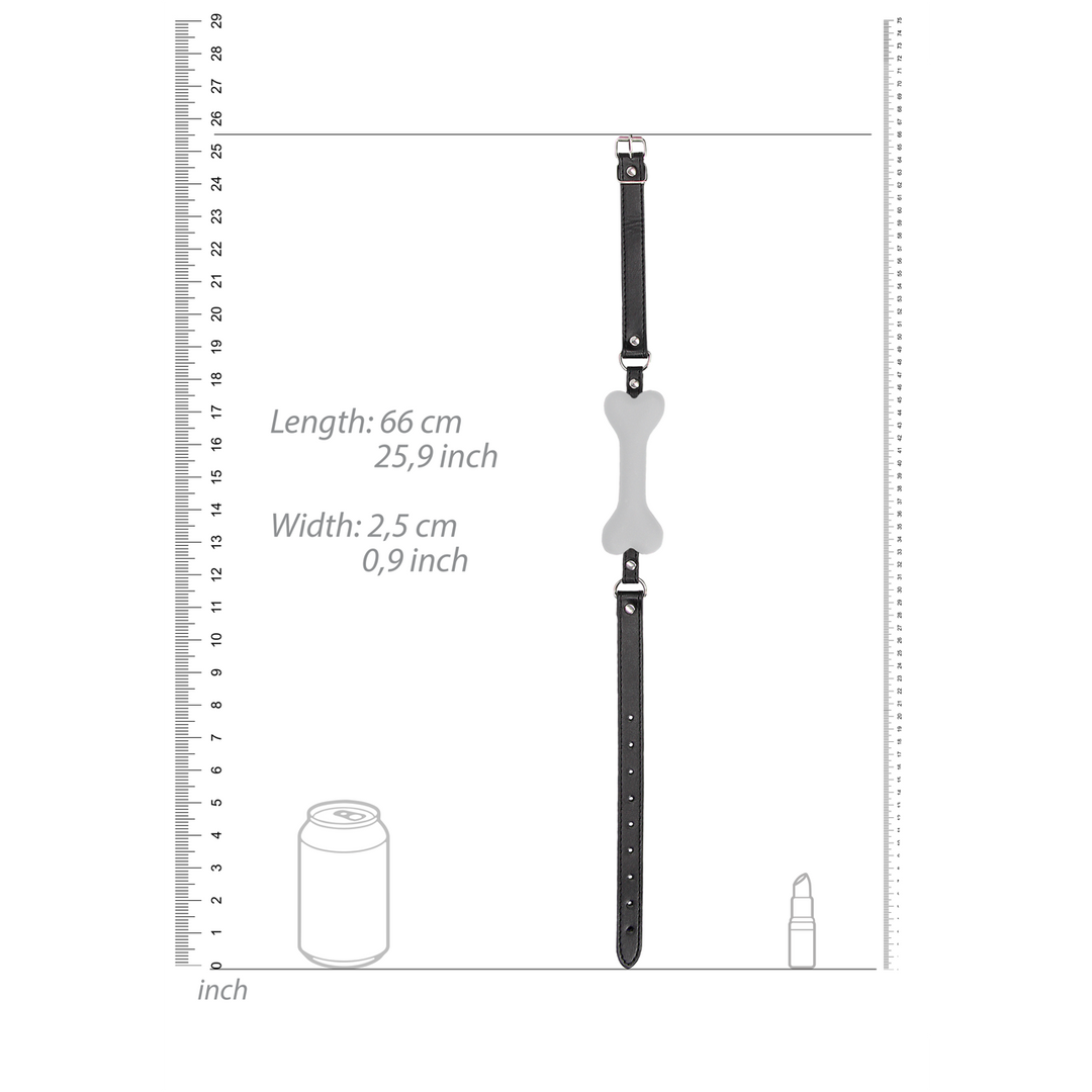 Knochenknebel Silikon Schwarz 62,5 cm