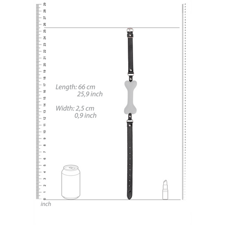 Knochenknebel Silikon Schwarz 62,5 cm