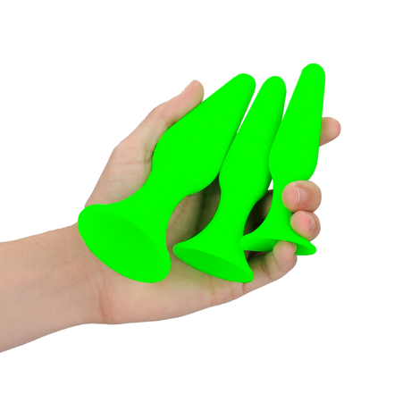 Analplug-Set nachtleuchtend Grün