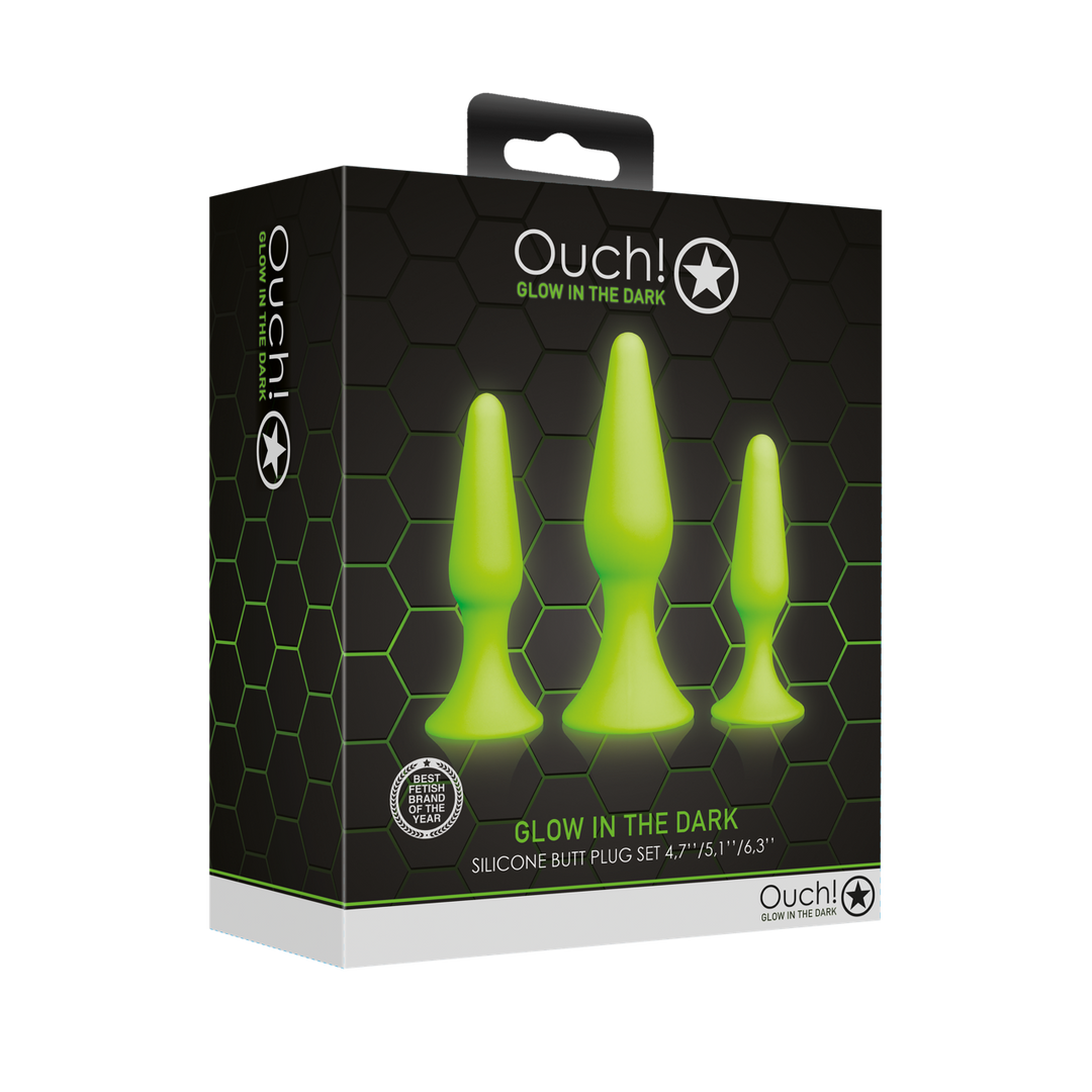 Analplug-Set nachtleuchtend Grün