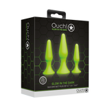 Analplug-Set nachtleuchtend Grün