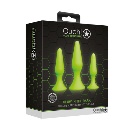 Analplug-Set nachtleuchtend Grün