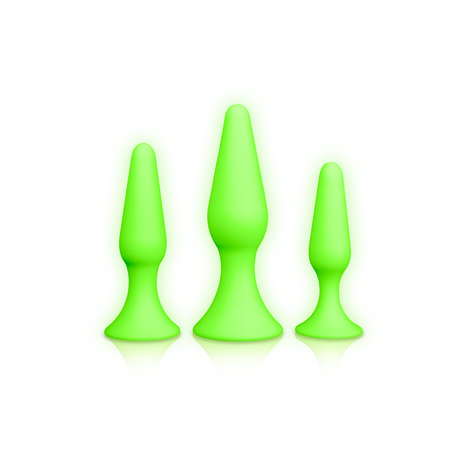 Analplug-Set nachtleuchtend Grün