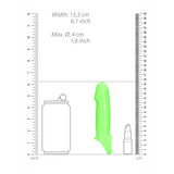 Penishülle dick glatt dehnbar nachtleuchtend Grün 11 x Ø 4 cm