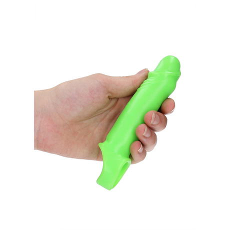 Penishülle glatt dehnbar nachtleuchtend Grün 10 x Ø 2,8 cm