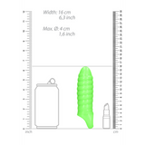 Penishülle gedreht dick dehnbar nachtleuchtend Grün 10 x Ø 4 cm