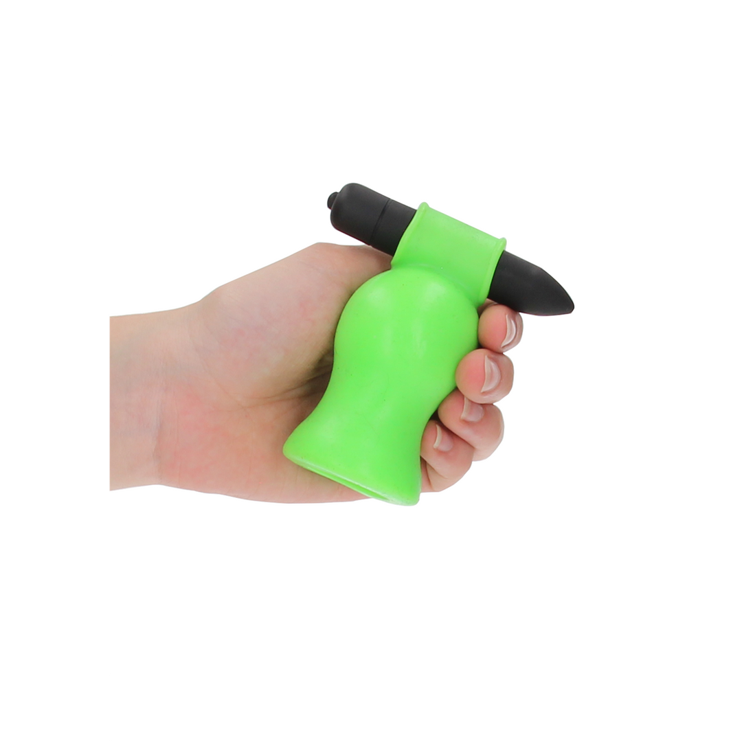 Eichel-Masturbator mit Vibration nachtleuchtend Grün