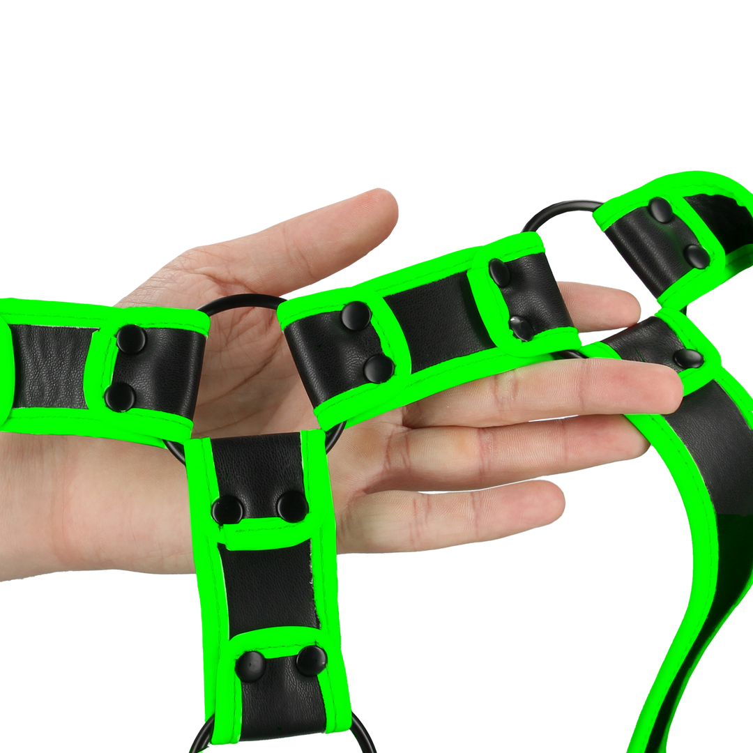 Körperharness nachtleuchtend Grün Modell 2