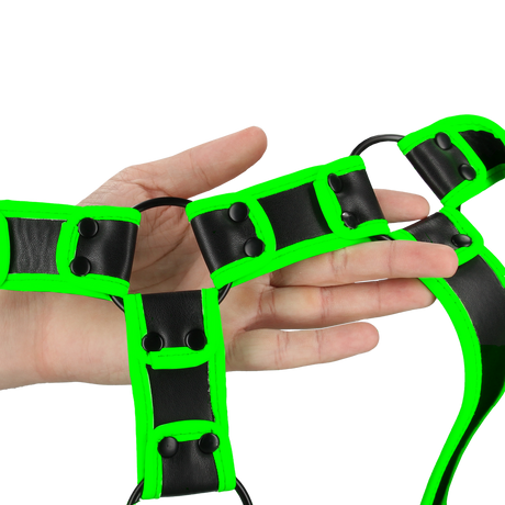 Körperharness nachtleuchtend Grün Modell 2