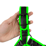Harness Bulldog mit Schnalle nachtleuchtend Grün L/XL
