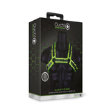 Harness Bulldog mit Schnalle nachtleuchtend Grün L/XL