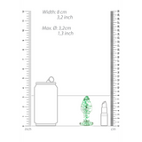 Analplug Glas nachtleuchtend mittel Durchsichtig 7,5 x Ø 3,2 cm