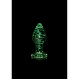 Analplug Glas nachtleuchtend mittel Durchsichtig 7,5 x Ø 3,2 cm