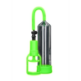 Penispumpe Komfort für Anfänger nachtleuchtend Grün 21 x Ø 6,5 cm