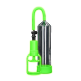 Penispumpe Komfort für Anfänger nachtleuchtend Grün 21 x Ø 6,5 cm