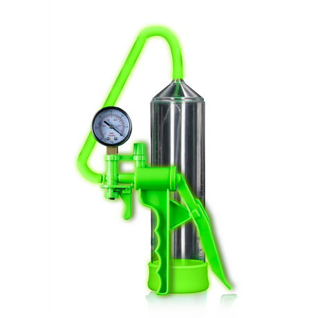 Penispumpe Elite für Anfänger nachtleuchtend Grün 21 x Ø 6,5 cm