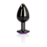 Analplug Edelstein Herz mittel Gunmetal/Amethyst 7,1 x Ø 3,4 cm