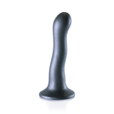 Dildo G-Punkt Silikon ultra soft geschwungen Gun Metal