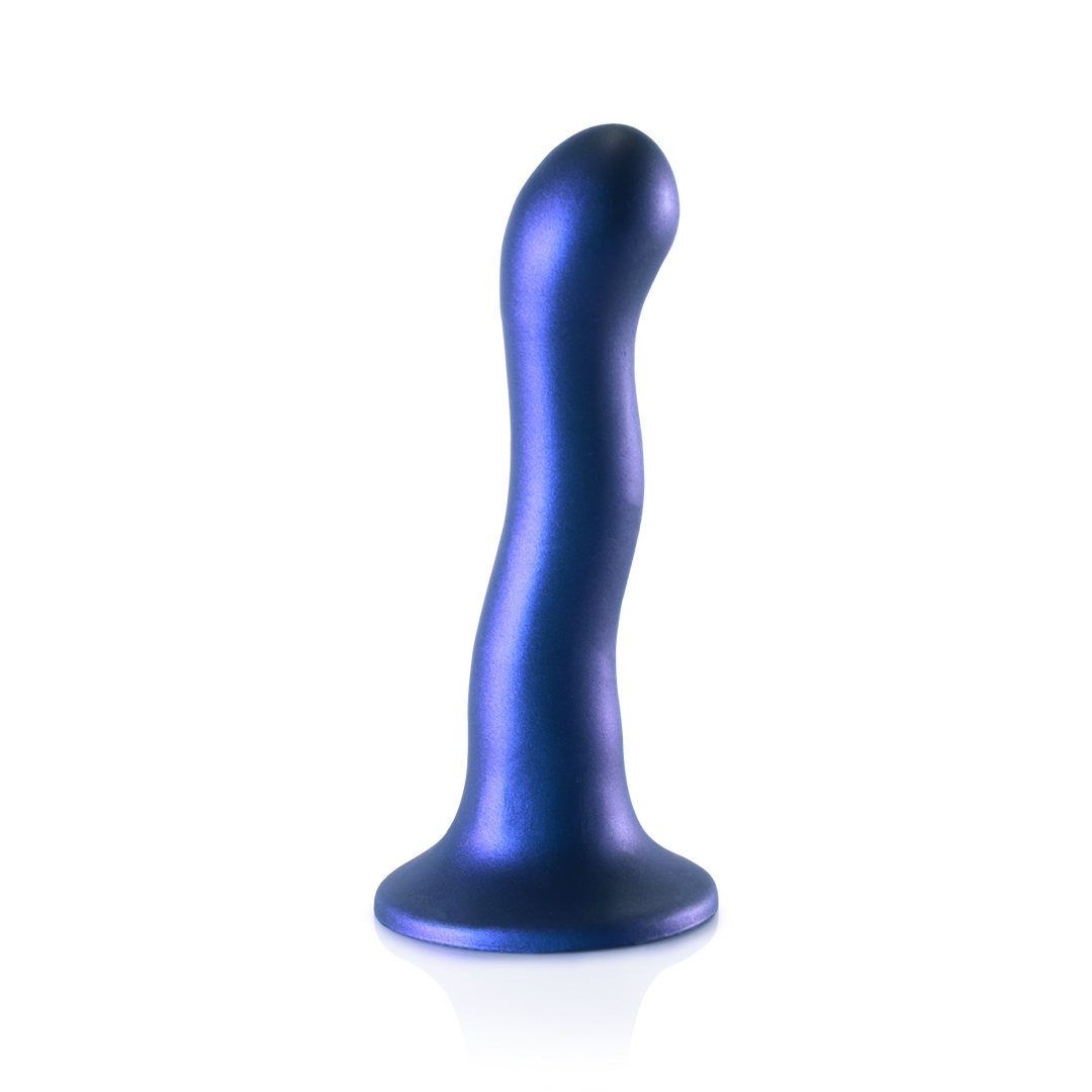 Dildo G-Punkt Silikon ultra soft geschwungen Gun Metal
