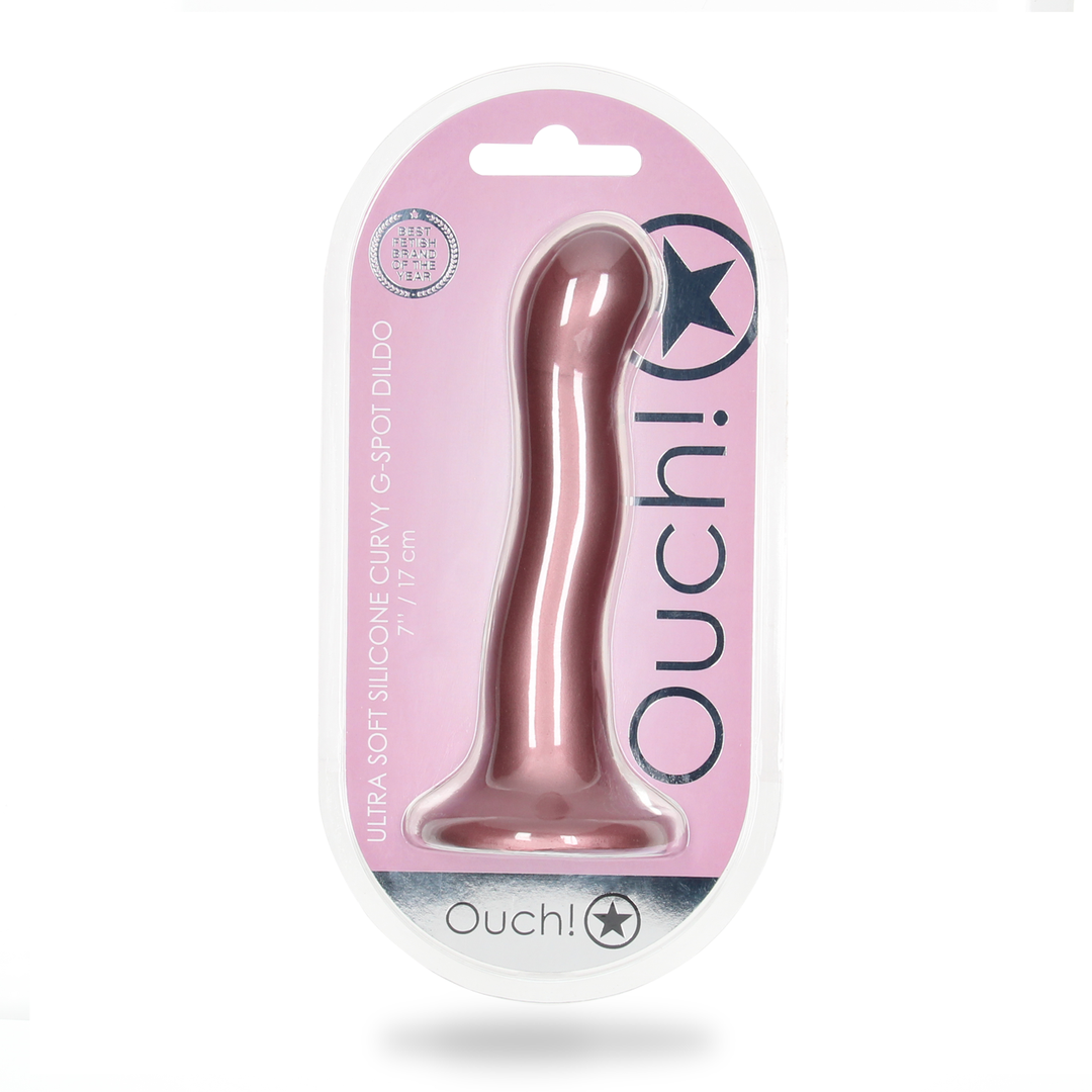 Dildo G-Punkt Silikon ultra soft geschwungen Gun Metal