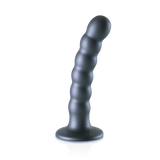 Dildo G-Punkt Silikon mit Perlen Gun Metal