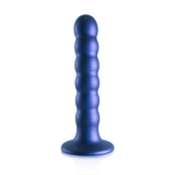 Dildo G-Punkt Silikon mit Perlen Gun Metal