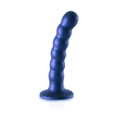 Dildo G-Punkt Silikon mit Perlen Gun Metal
