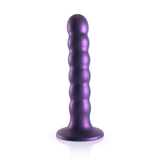 Dildo G-Punkt Silikon mit Perlen Gun Metal