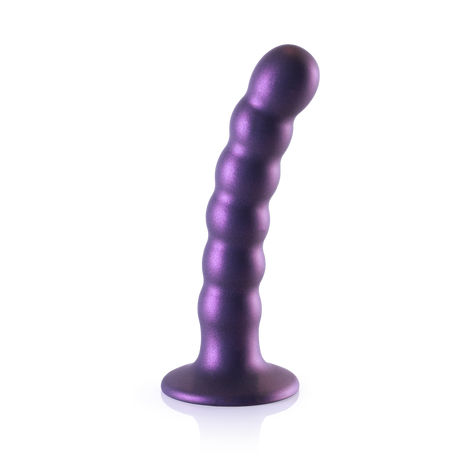 Dildo G-Punkt Silikon mit Perlen Gun Metal