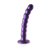 Dildo G-Punkt Silikon mit Perlen Metallisch Blau