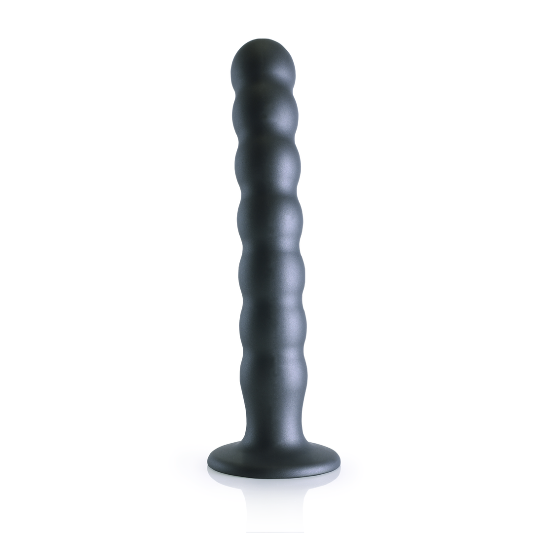 Dildo G-Punkt Silikon mit Perlen Gun Metal Modell 2