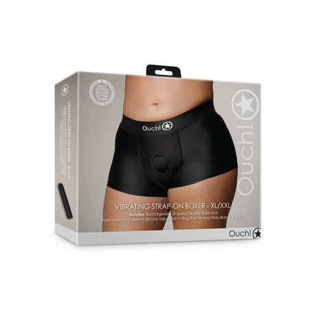 Strap-on-Boxershorts mit Vibration Schwarz