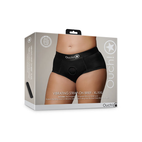 Strap-on-Slip mit Vibration Schwarz