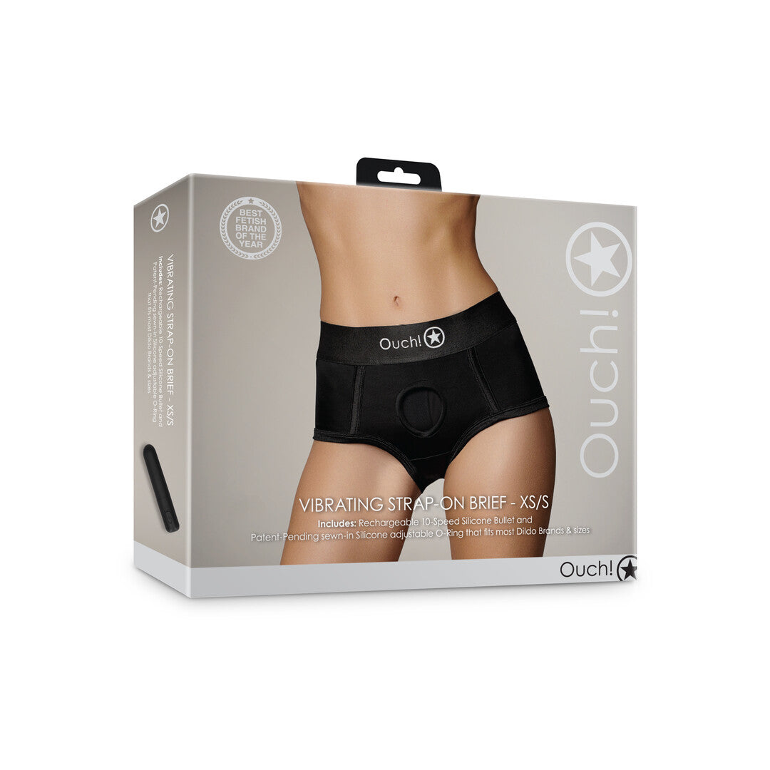 Strap-on-Slip mit Vibration Schwarz