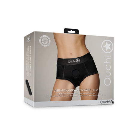 Strap-on-Slip mit Vibration Schwarz