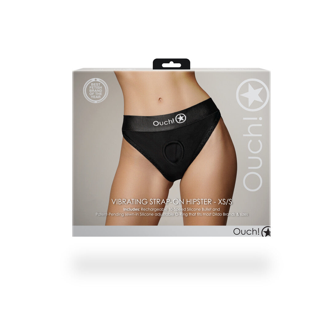 Strap-on-Hipster mit Vibration Schwarz
