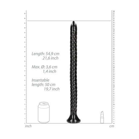 Dildo Anal Snake gedreht Schwarz 50 x Ø 3,6 cm