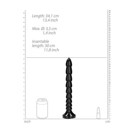 Dildo Anal Snake gestapelt Schwarz 30 x Ø 3,5 cm
